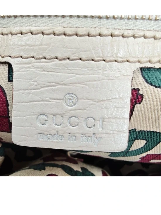 Gucci Beige GG Canvas Tote with Green-Red Stripe - Picture 3 of 14